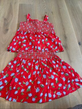 Crew Cuts Girls Size 10 Red Floral Two-Piece Set.